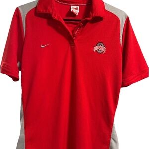 Nike Red and Gray Men's Polo Shirt